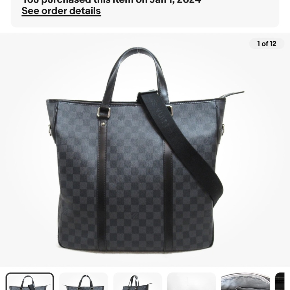 Louis Vuitton Black and Gray Messenger Bag with Damier Graphite Canvas